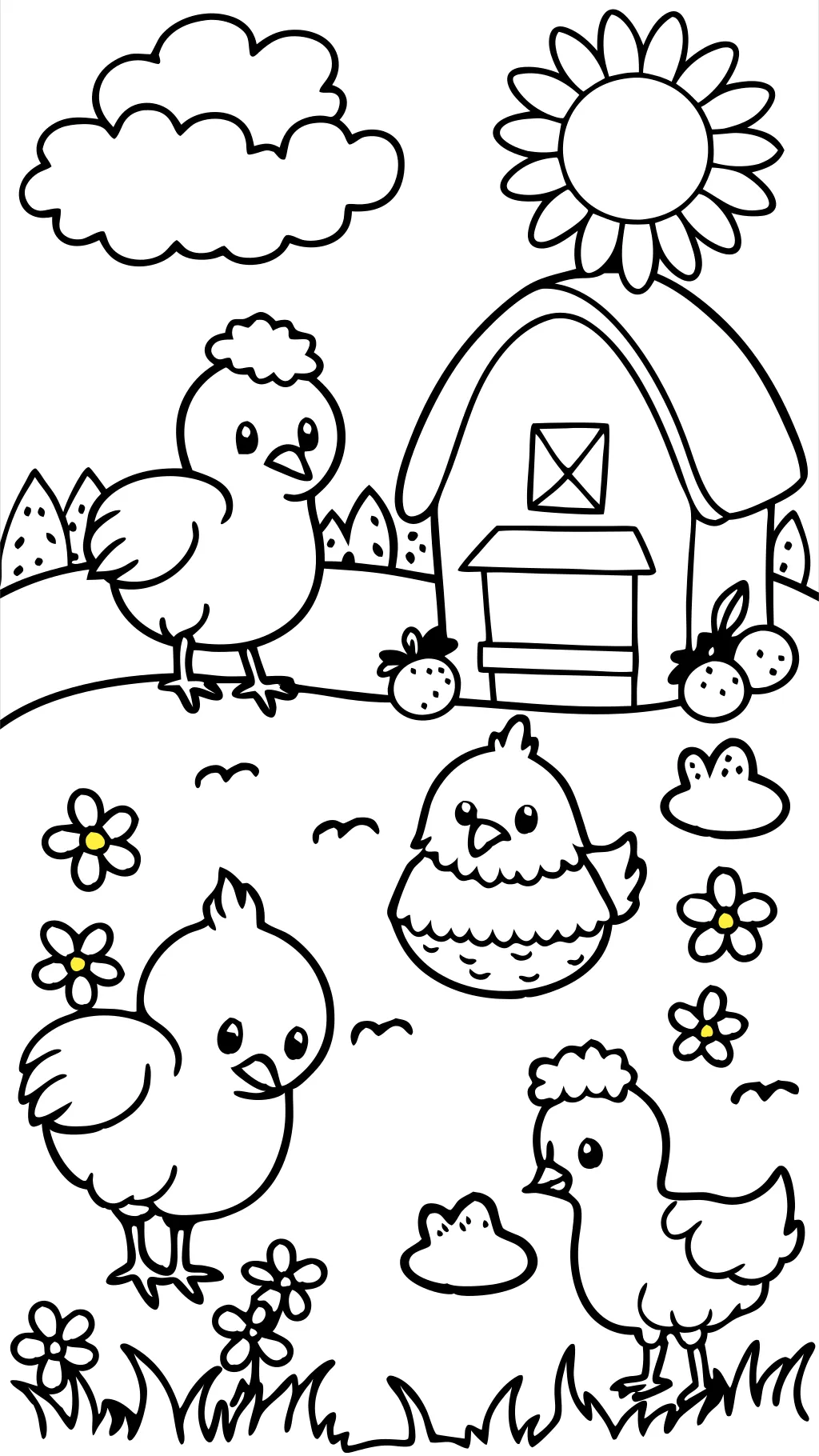 coloriages de poussins